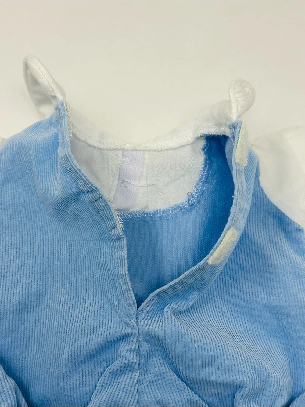 Vintage Cabbage Patch Kids Doll Baby Corduroy Elephant Romper Coleco Blue White